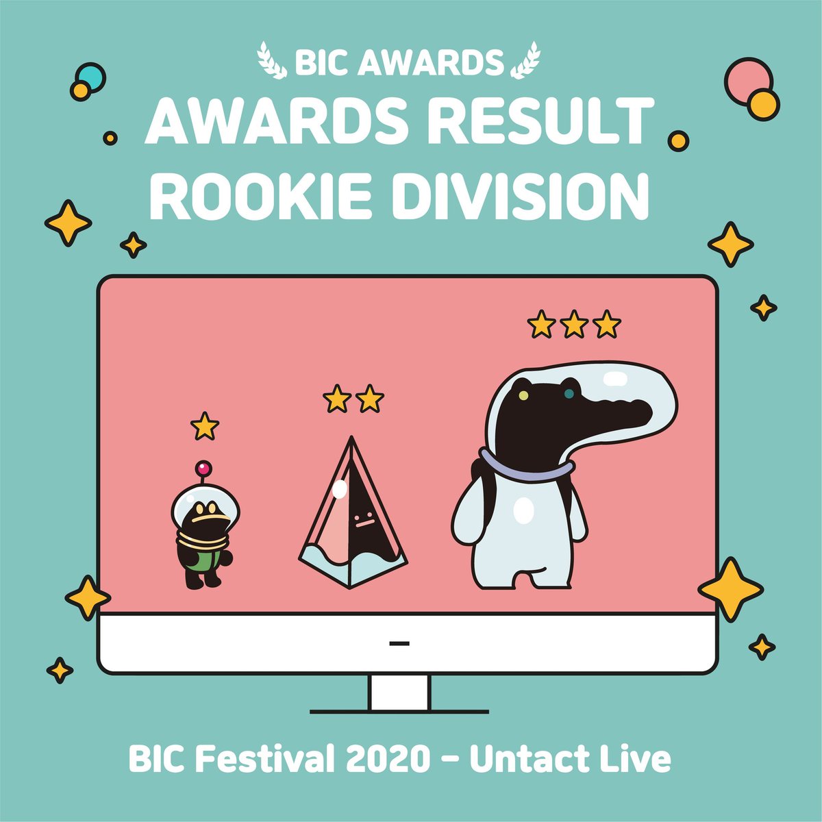 BIC_Festival's tweet photo. 🌟BIC Festival 2020 - Untact Live Award Result Announcement🌟
With a congratulatory message to all awardees,
Introducing games selected as the best from each category of BIC Awards – Rookie Section!
#BICFestival2020 #UntactLive #IndieGame #Busan #Awards #Rookie #Award_Result https://t.co/dbme6nu466
