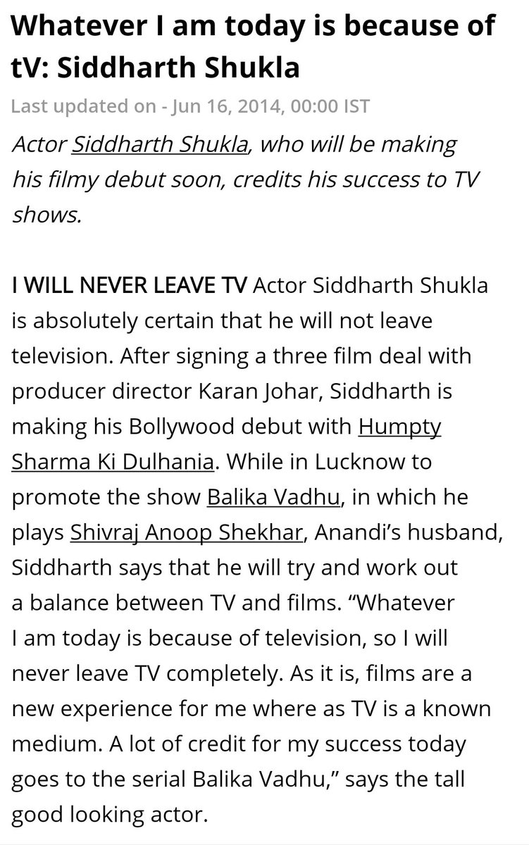 Wherever i am today is because of tv.       :  @sidharth_shukla  #SidharthShukla  #SidHearts