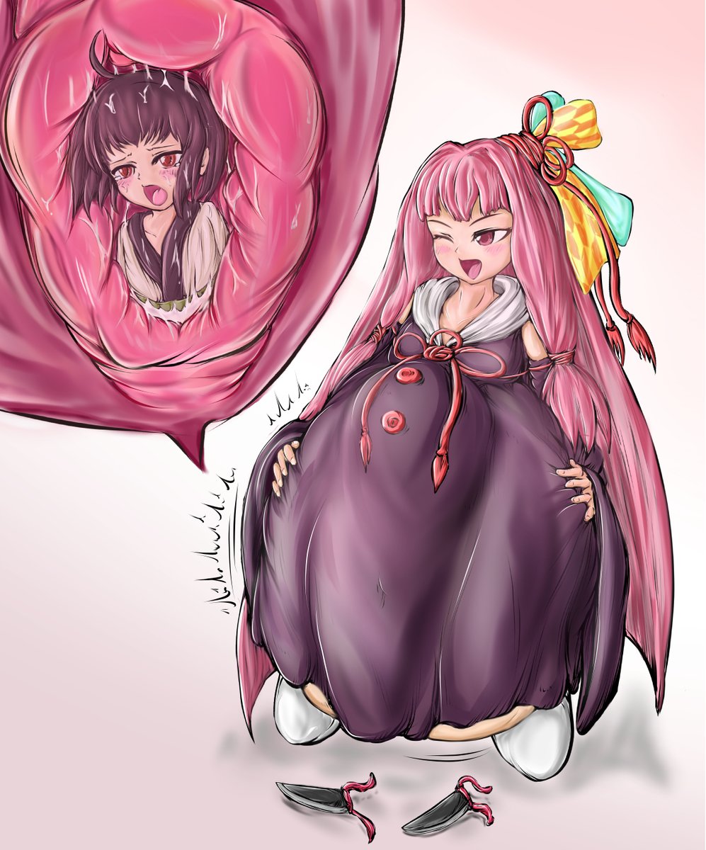 Zelk フェチ絵垢 リクエスト きりたんぽはおいしいなぁ 丸呑み ボテ腹 Vore リク絵 琴葉茜 東北きりたん