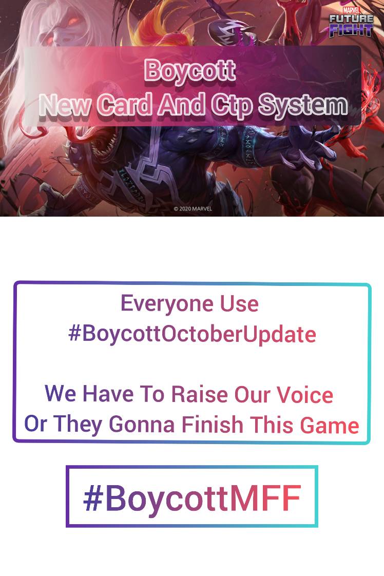 DriftingDCal's tweet photo. @Marvel_FFightUS #BoyCottOctoberUpdate
#NoMoreGreed
#SaveMff
#F2PMatters
#BoycottMff
Let's do this! https://t.co/7rN2bUB3Bb