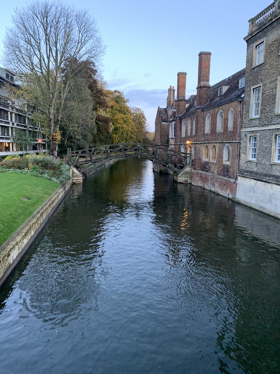 loveswimming's tweet photo. This morning’s run down to The Backs fuelled by golden pineapples, empty streets, glimpses through railings, stripes in the sky and thinking of the generations before us. #Cambridge #BonusHour #StreetLightsWereOnToStart #QuiteLost https://t.co/eq3ia8zNvx