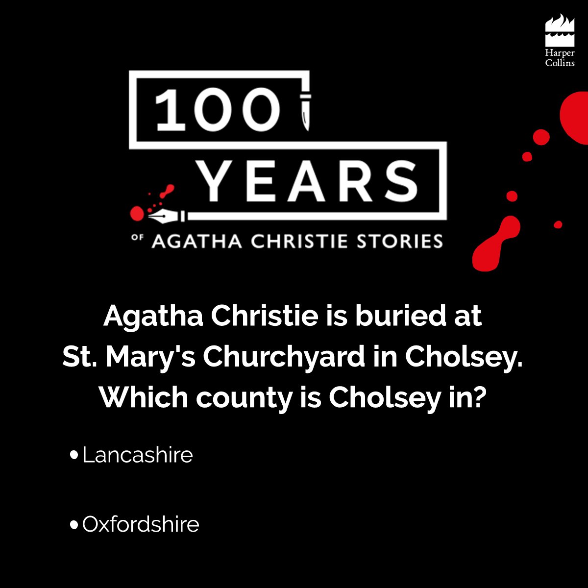 #ContestAlert
You're half-way through. Answer all the remaining ones correctly to emerge as the winner of the #100YearsOfChristie #Quiz
@agathachristie