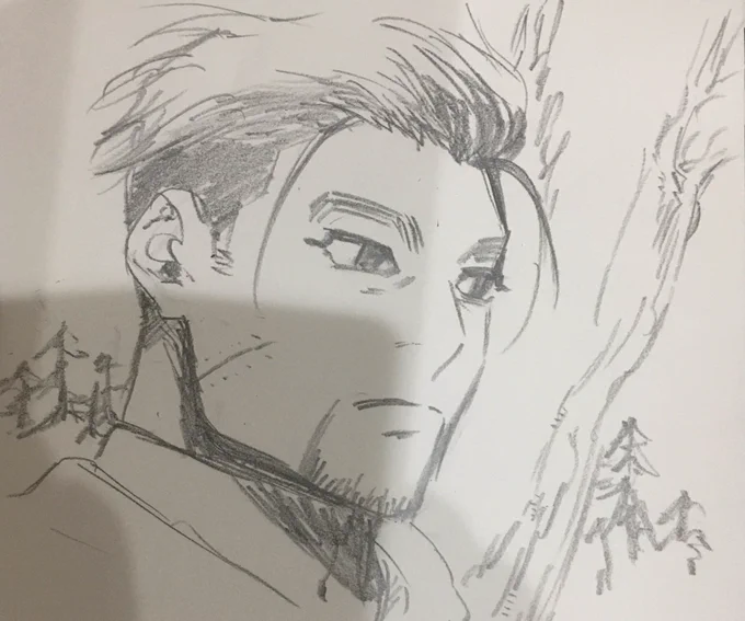 ひのきさんリクエストで尾形さん、描いてて思ったけどエジプト神みたいよね 