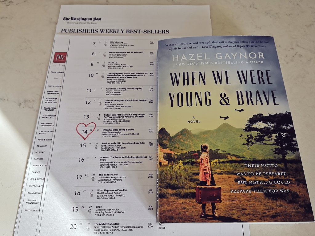 Using my extra hour to celebrate the extra amazing news that #WhenWeWereYoungandBrave is a national USA bestseller as reported in the Washington Post! 😯 What the hecking what?! 🇺🇸🥳🥂🎉😊