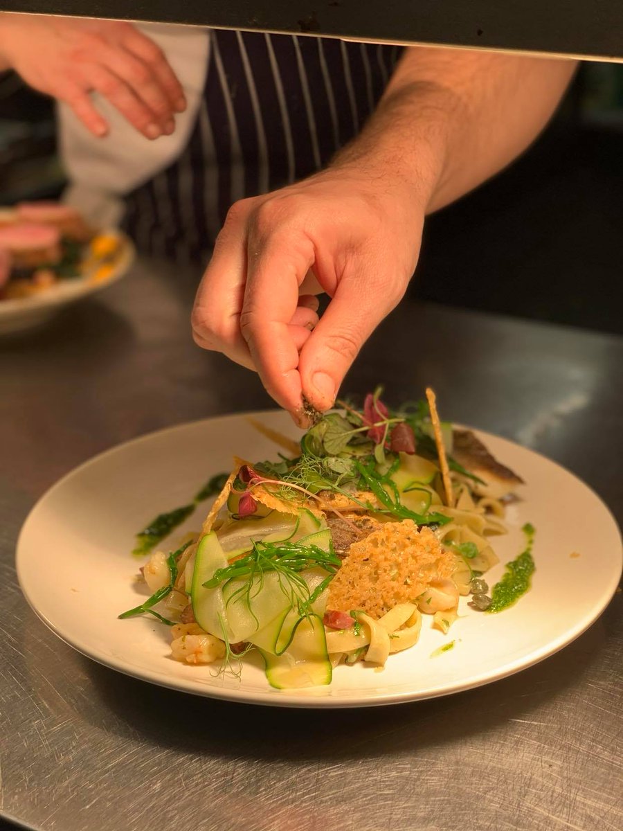 Pasta isn't something you'll find on our menu often - but as it's World Pasta Day we thought we'd put our stunning Seabass, King Prawn, Carbonara, Poached Courgette in the spotlight. Light yet indulgent, book your table to order this one before it's gone https://t.co/NrMyQDc6H4 https://t.co/f8HBI6UADo