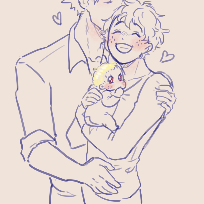 spiced_covfee's tweet photo. doodles for this au uwu
deku finally gets the baby he always wanted :D https://t.co/xIrKy14HkU