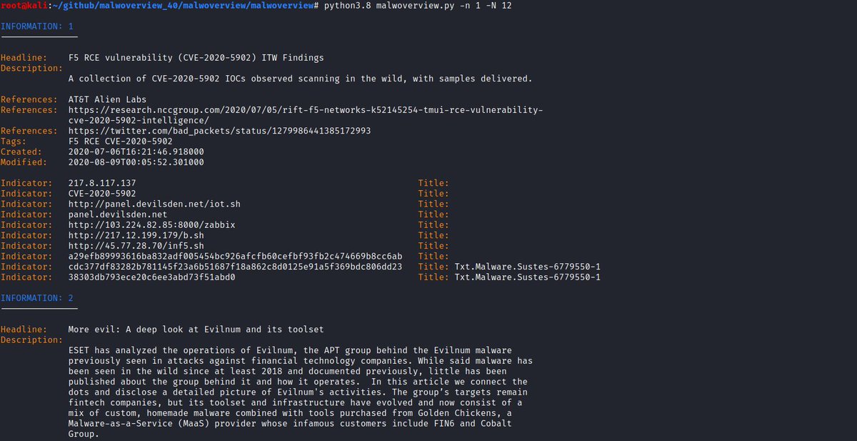 ale_sp_brazil's tweet image. Malwoverview is able to collect information about malware threats from Polyswarm, Malshare, Alien Vault, Valhalla, ThreadCrowd, VirusTotal, Hybrid Analysis, URLHaus and  Malpedia.  It also checks packages from Android mobiles.

github.com/alexandreborge…

#ThreatHunting  #Malware