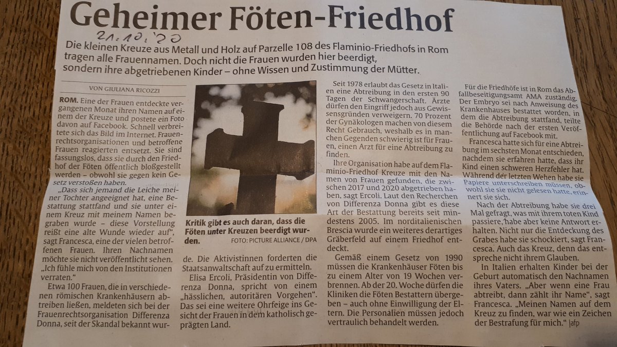 Accelerater10's tweet photo. Geheimer Föten-Friedhof in Rom
"Ein hässliches, autoritäres Vorgehen" Das eine weitere Ohrfeige ins Gesicht der Frauen in dem kath. geprägten Land sei . Sagt Elisa Ercoli, Präsidentin von Differenza Donna. https://t.co/hPI8U1Uw1h