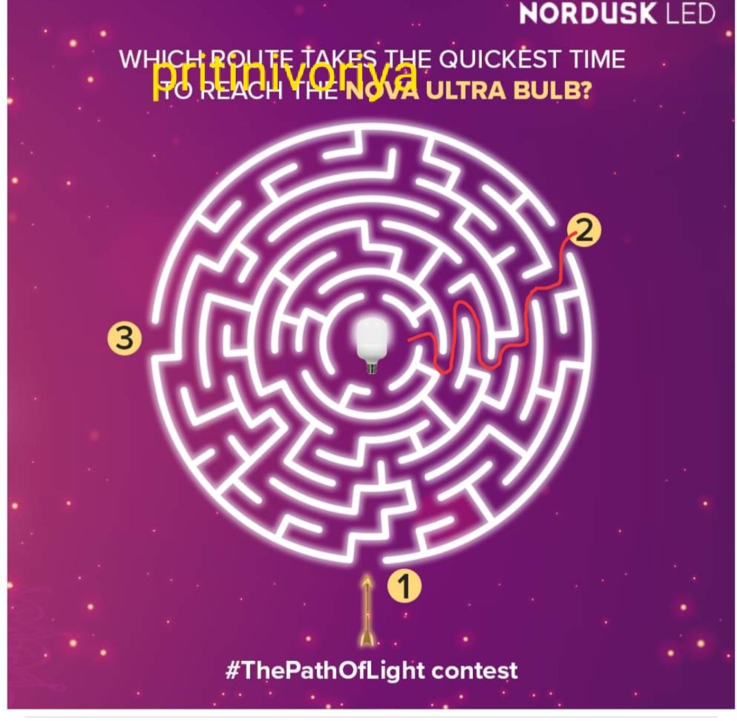 PritiNivoriya's tweet image. Route 2
✌️💖💜💚💚🥳
#ThePathOfLight
#NorduskContest #DussehraContest  #LightContest #NorduskLED #NovaUltra #ContestAlert #ContestTime 
#HappyDussehra #India #LightYourLife @nordusk_led 
Join
@Ramprasad43 @Chinnarayudu98 @invisibleindra1 @BirjuDamani @aakash_beast786 @sengodan4