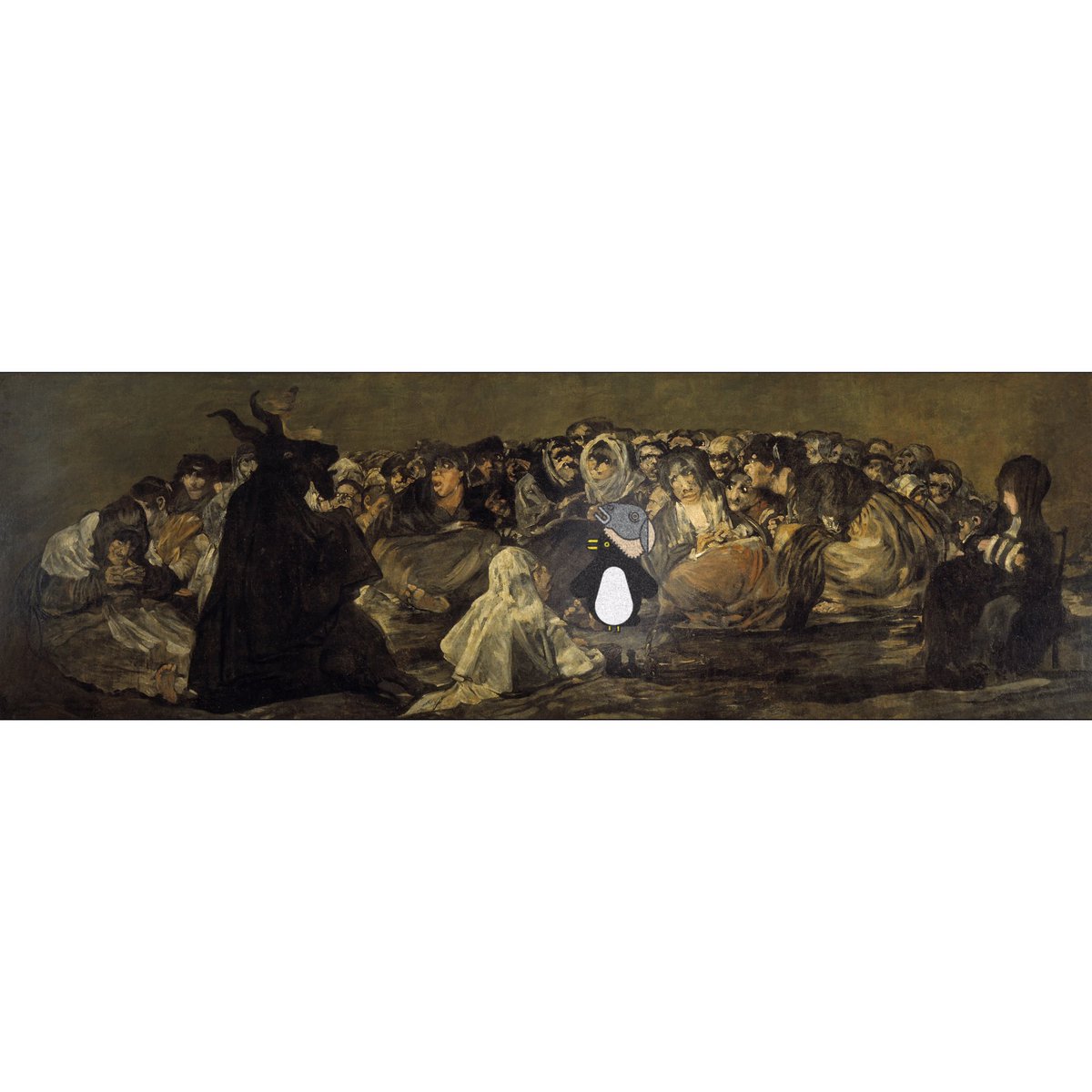 Stukuls's tweet photo. Hmm maybe ot the right moment to trick or treat?
#halloween #scary #art #painting #goya #prado #sabbath #sunday #coven #witches #satan #sheep #devil #costume #trickorteat #halloweencostume #candy #hallowmass #mass #christianity #masterpiece #panter #artist #penguin #penguins https://t.co/z13mrJIg9k