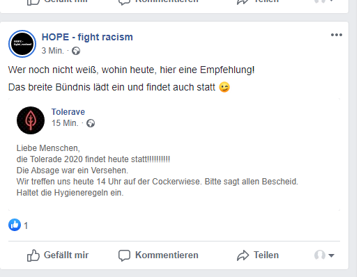 SvenIsHell's tweet photo. Der für heute geplante @Tolerave auf der Cockerwiese (#Dresden) findet statt.
#dd2510 #nopegidaDD #Sachsen #tolerave https://t.co/TjSno5WUSW