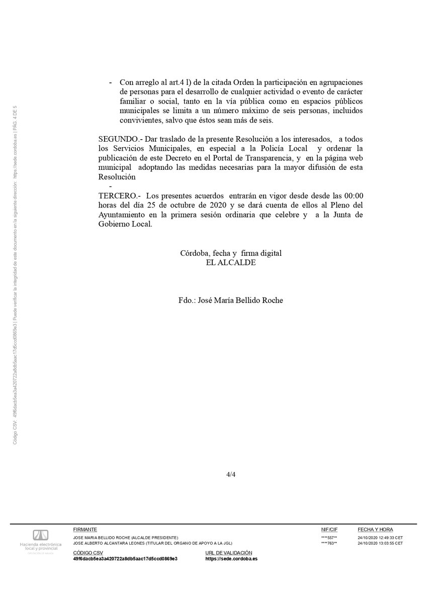 IMPORTANTE | Decreto del alcalde <a href="/jmbellidoroche/">José Maria Bellido</a>  sobre medidas extraordinarias adoptadas por la Junta de Andalucía para la prevención de la expansión de la #COVID19 en #CórdobaEsp