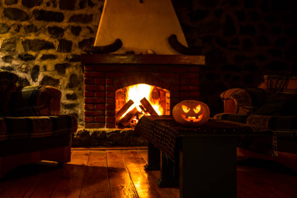 "When the people were tired they congregated around the old hearth and became attentive and scared listeners while the aged grandfather or grandmother related fairy-tales and ghost-stories in the fire-glow. Meanwhile in secret & silence tricks were attempted." #Halloween    #Wales