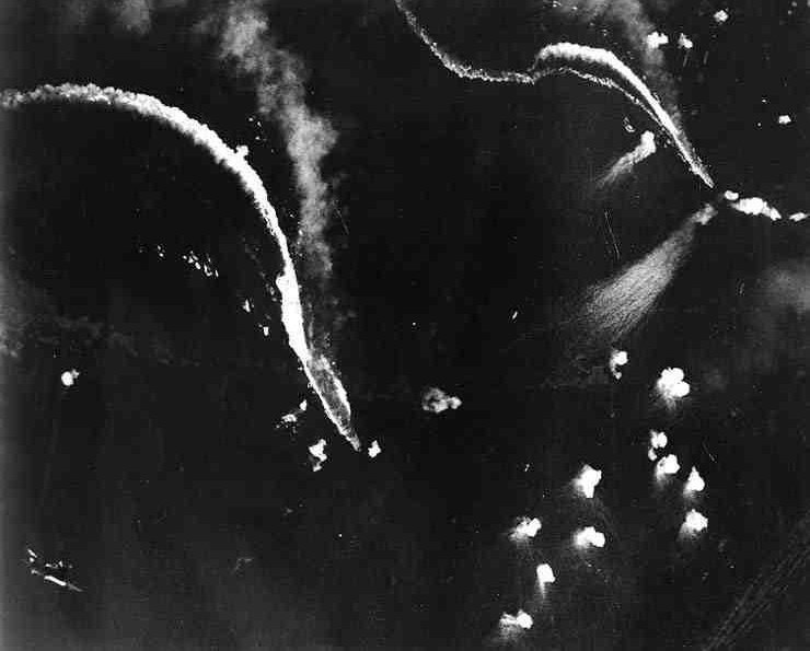 Off Cape Engano, the Third Fleet continued to maul Ozawa's Northern Force. All four Japanese carriers were sunk, as were two destroyers, and a light cruiser.
