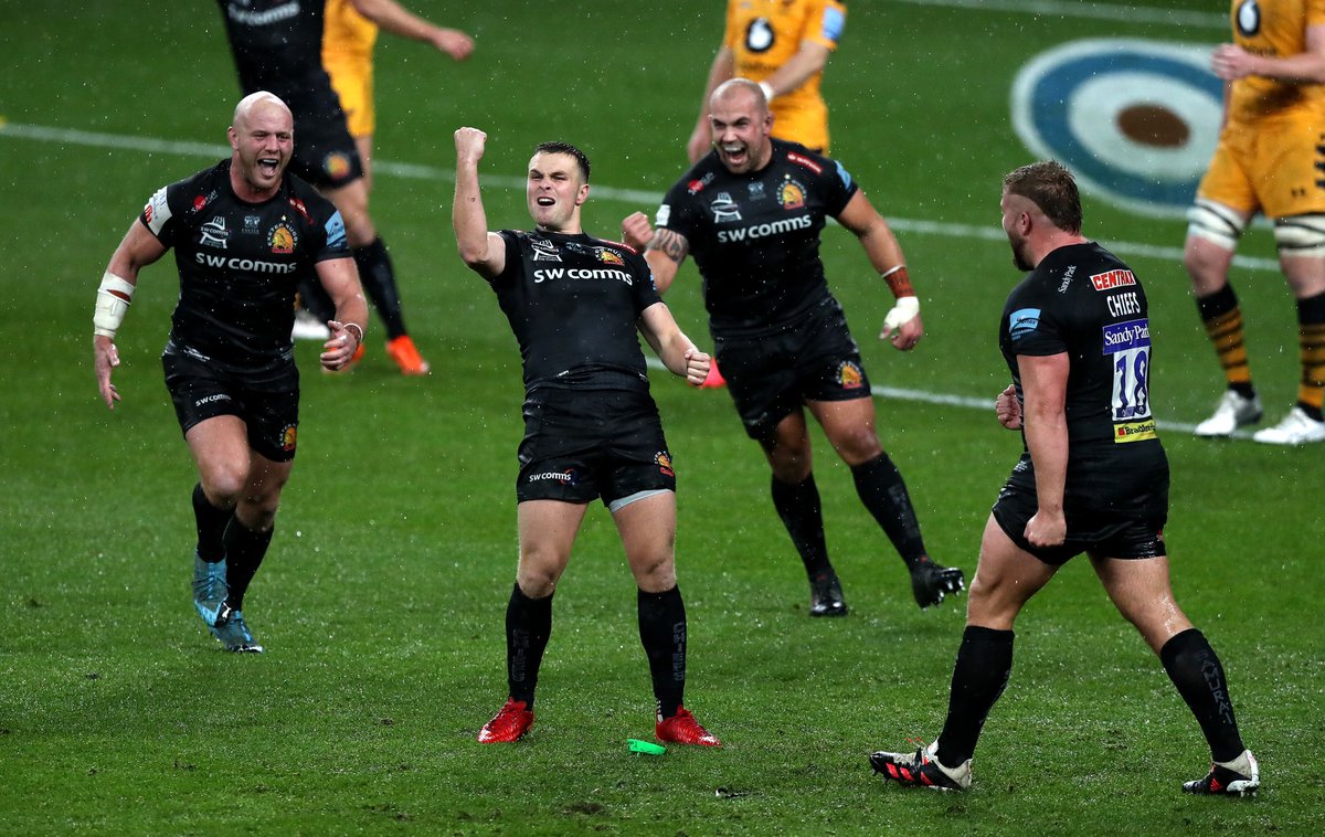 theRPA's tweet photo. THE DOUBLE!! 🤩🤩

Massive Congratulations to @ExeterChiefs on their hard fought win against Wasps to claim the @premrugby title 🏆

Commiserations to Wasps who put up a hell of a fight 👏.

#ForOurPlayers #PremRugbyFinal #DoubleTitle https://t.co/ExraoOsajk