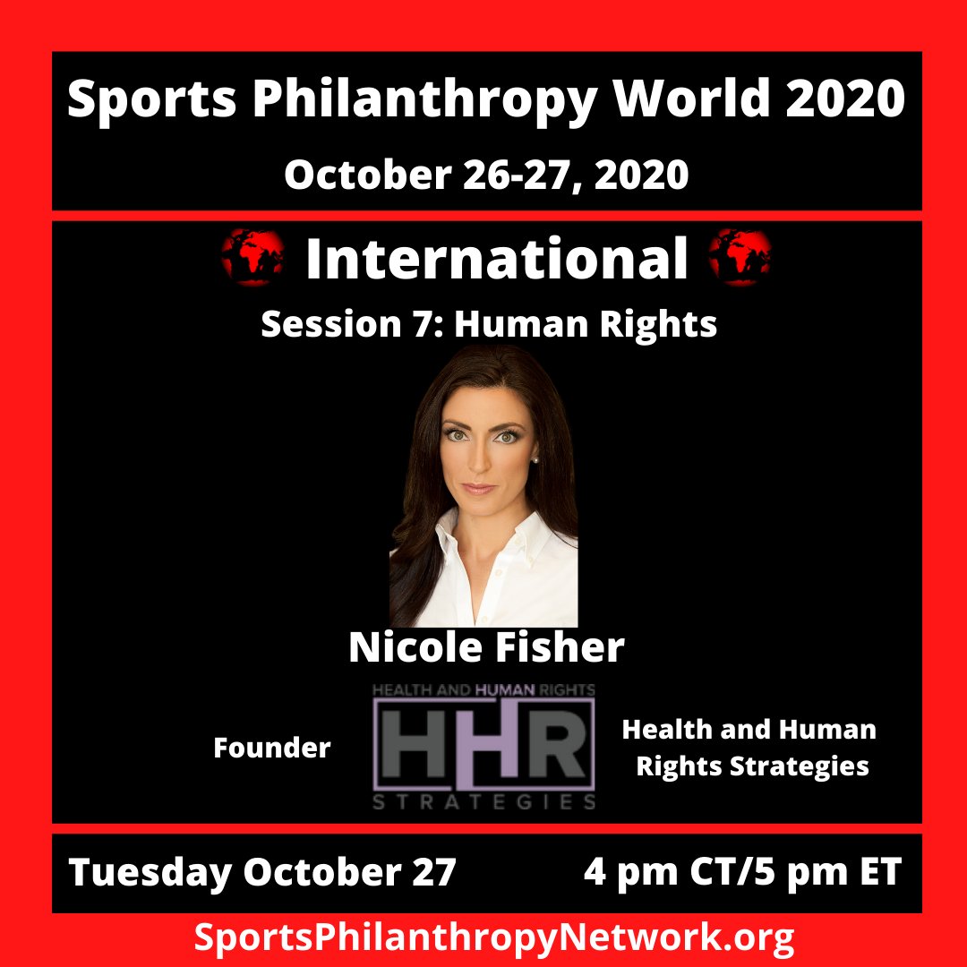 nic_f_roberts's tweet photo. I've always believed sport can be a powerful means of diplomacy. Sport transcends languages & cultural differences to bring people together. And, playing sports teaches leadership, teamwork & communication skills.
Thrilled to speak at #SPW2020 on #humanrights & #sport.
Join: https://t.co/b6O2FYEQYF
