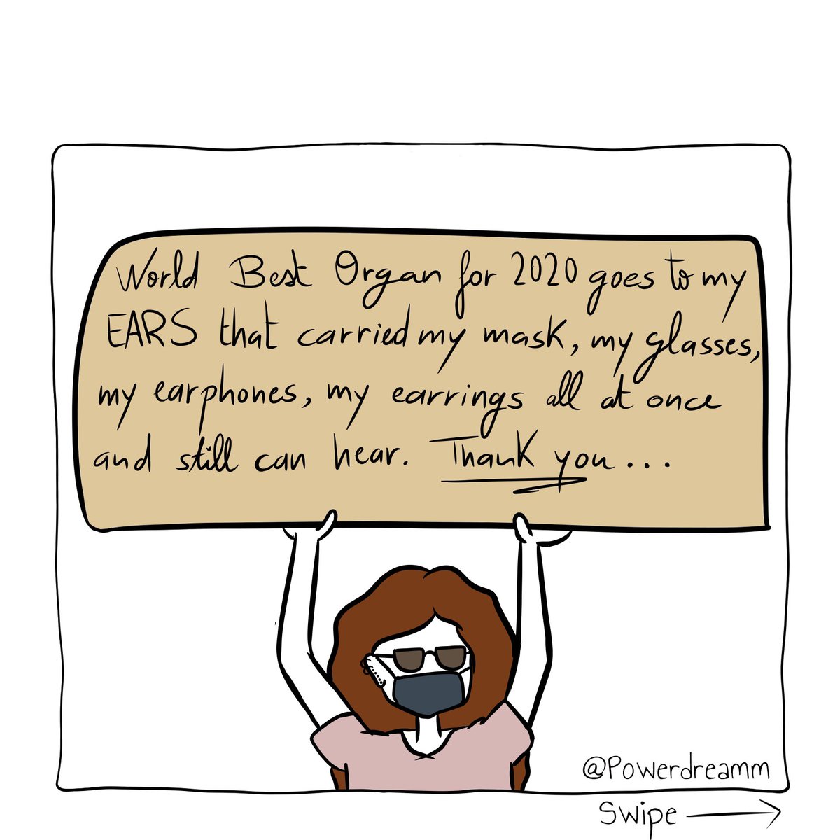 powerdreamm's tweet photo. Holding a sign is inspired by @dudewithsign ✌🏼
.
.
#ears #sign #appreciation #funny #laugh #illustrate https://t.co/67YvZrDP40