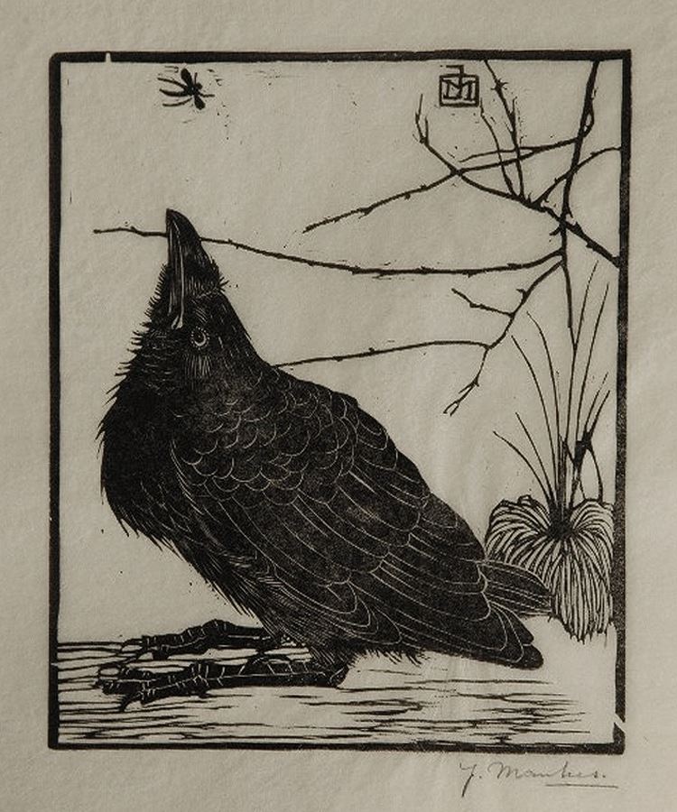 Jan Mankes, A crow watching a mosquito, 1918