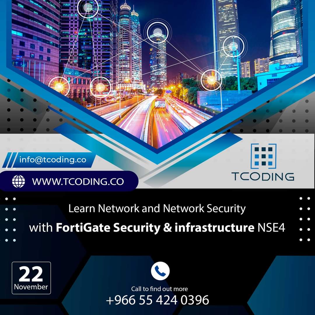 TCODING1's tweet photo. FortiGate Security &amp; infrastructure courses are intended to help you prepare for the NSE4 certification exam

Now online with special price with installment possibility

Don't miss the opportunity

966554240396
sales@tcoding.co

https://t.co/LaFEDd5WAe

#TCODING #Riyadh #KSA https://t.co/41MxxAcg1j