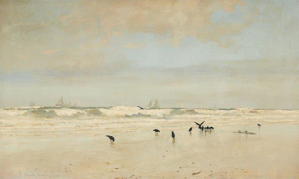 Frank Walton (British, 1840-1928), Crows on the Beach, 1884