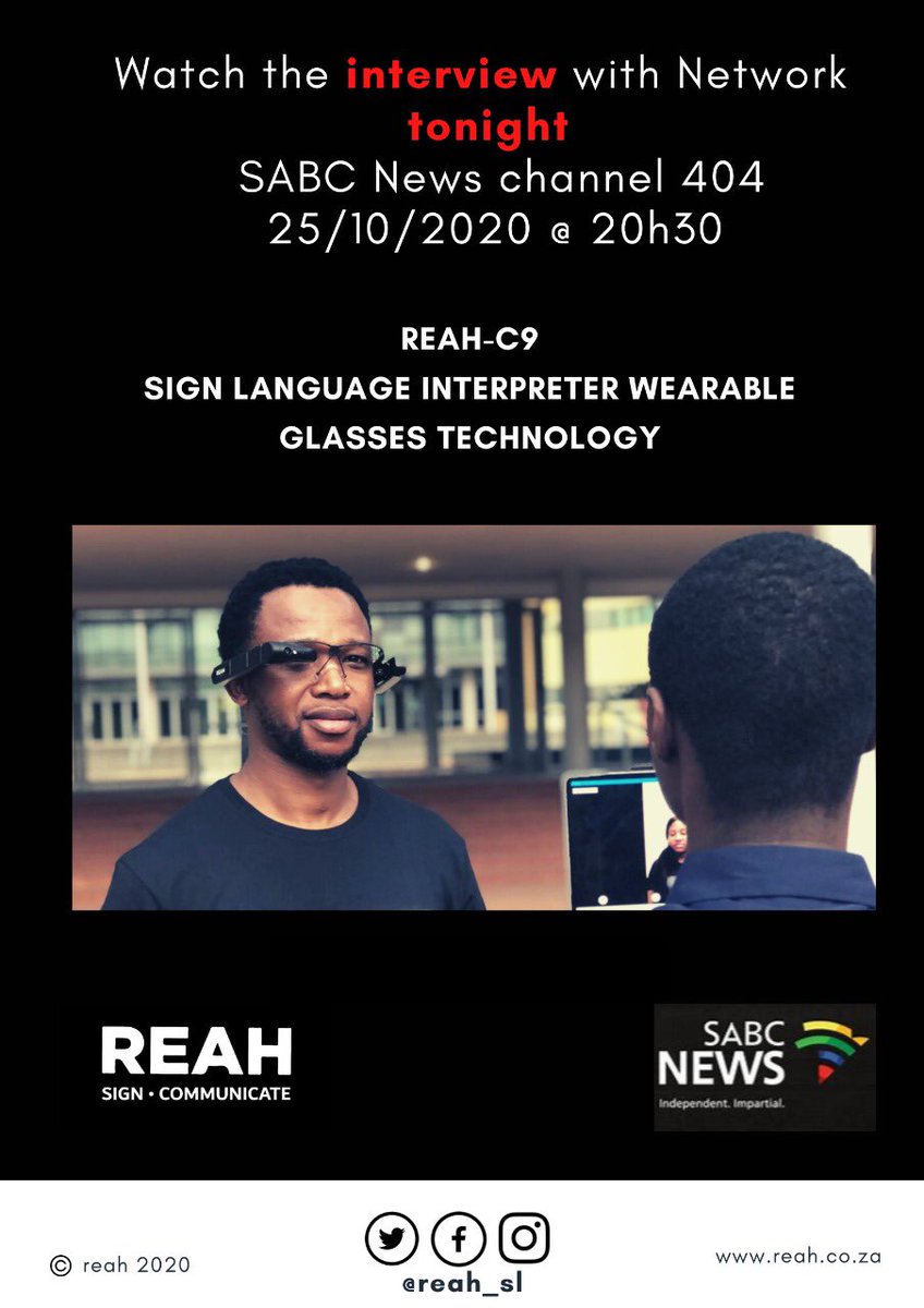MbulaRnD's tweet image. Tonight @SABCNews talks to Wonder Ndlovu on how @futurecoding is building a Digital Deaf community through ‘Learn to Code’ Hub contributing towards #GivingTheDeafFreedomToCode &amp;amp; #REAHC9 #SLI #wearable glasses technology advancement in the Digital Sign Language space-2020 &amp;amp; beyond