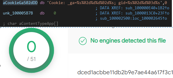 Manu_De_Lucia's tweet photo. I feel like I've seen stuff like that before; Cookie gen and other code chunks (crypt/decrypt) similar to samples I analyzed on the half of 2019. No detection rate (0/51). (9578c2be6437dcc8517e78a5de1fa975) #APT #APT38 #HiddenCobra #Lazarus #Manuscrypt #Malware #MachO https://t.co/vPB167sJPh