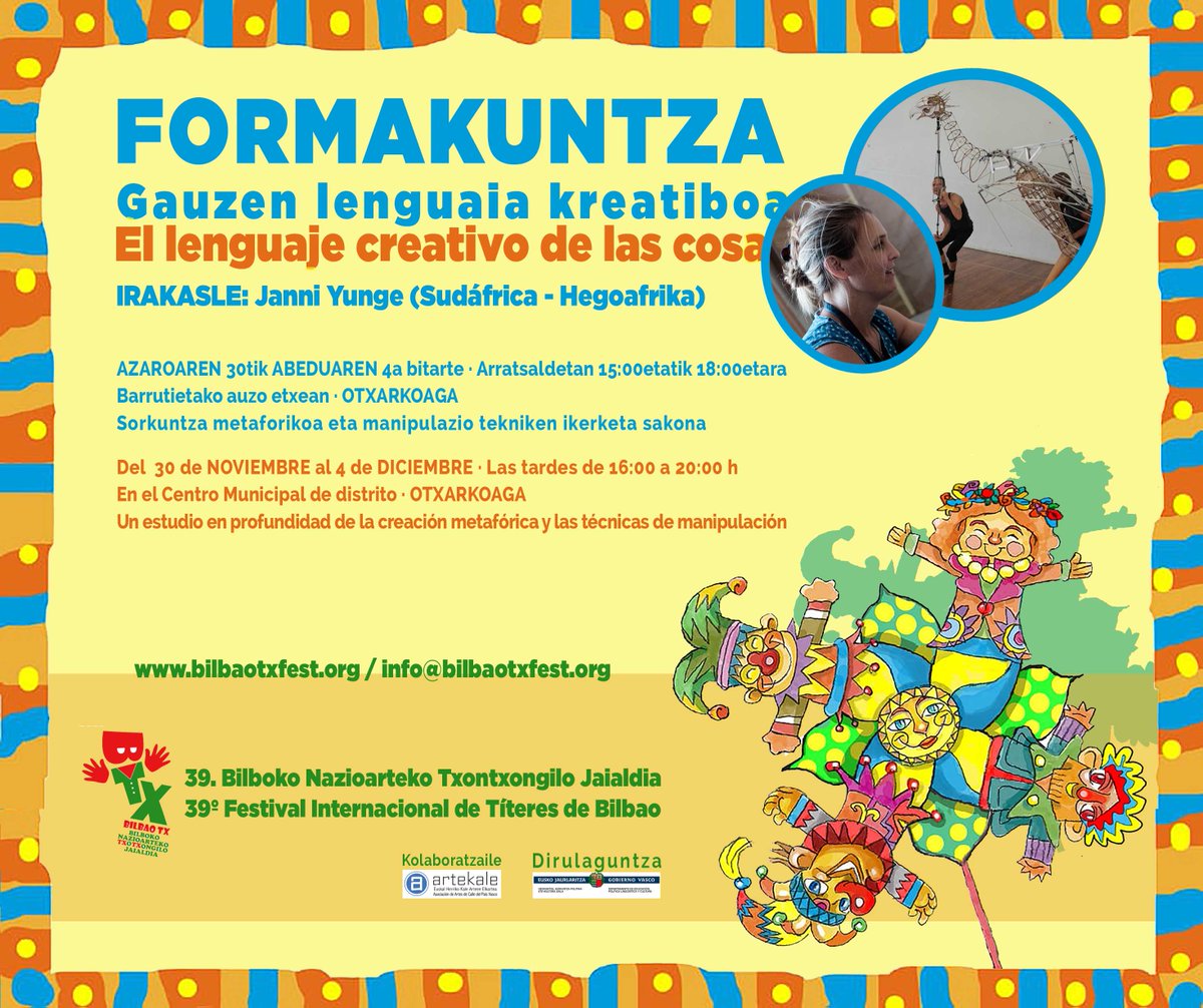 txfest1's tweet photo. #TXFEST20 ekintzez beterik dator/ #FormakuntzaZikloak #aktore #txontxongilolari #klunak #dantzari eta #arteeszeniko-en #sortzaile-entzat nazioarte mailako hizlarien eskutik /Izen ematea + Info: https://t.co/KPLwN4Nj1q https://t.co/1M56A1rKHY