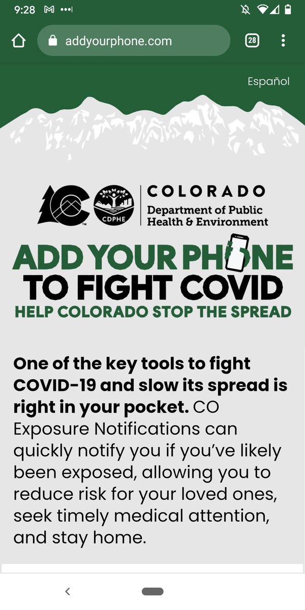 It's time! #COExposureNotifications is live! Add your phone to the fight to #SlowtheSpread.