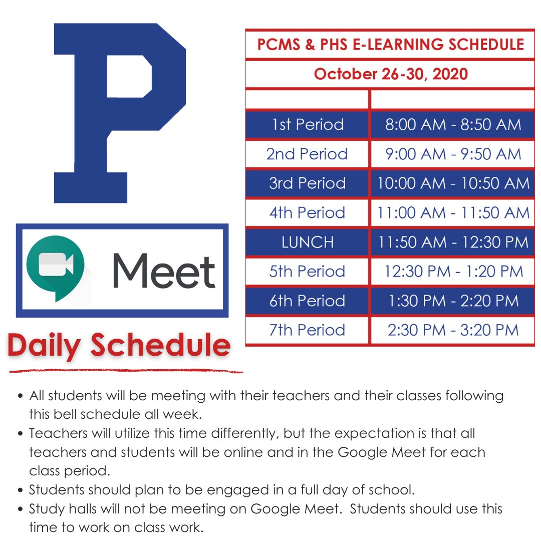 phsquakers's tweet photo. Next week is E-Learning for students at PHS. Students will need to be online for each period. https://t.co/NRuG6QllNg