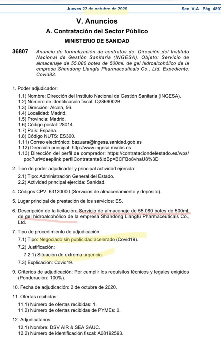 jmlopezzafra's tweet photo. 7 meses bajo la situación de “extrema urgencia”. Asignando los concursos a dedo. Esto, el jueves. Almacenar 55.000 botes de gel por 300.000€, o encarecer cada uno en 5.3€. Y forrarle el bolsillo, presuntamente, a un amigo.
Ahora, otros 6 más. Pagáis vosotros. Y calladitos.🦠 https://t.co/PBDTrUPGbk