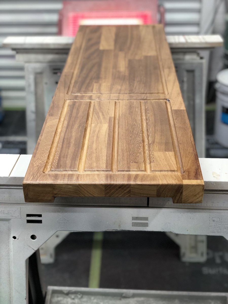 SCMPropMaint's tweet image. Customer gifted me some large off cuts of Iroko worktops on the condition I made him a 1mtr chopping board-serving platter #iroko #offcuts #choppingboards