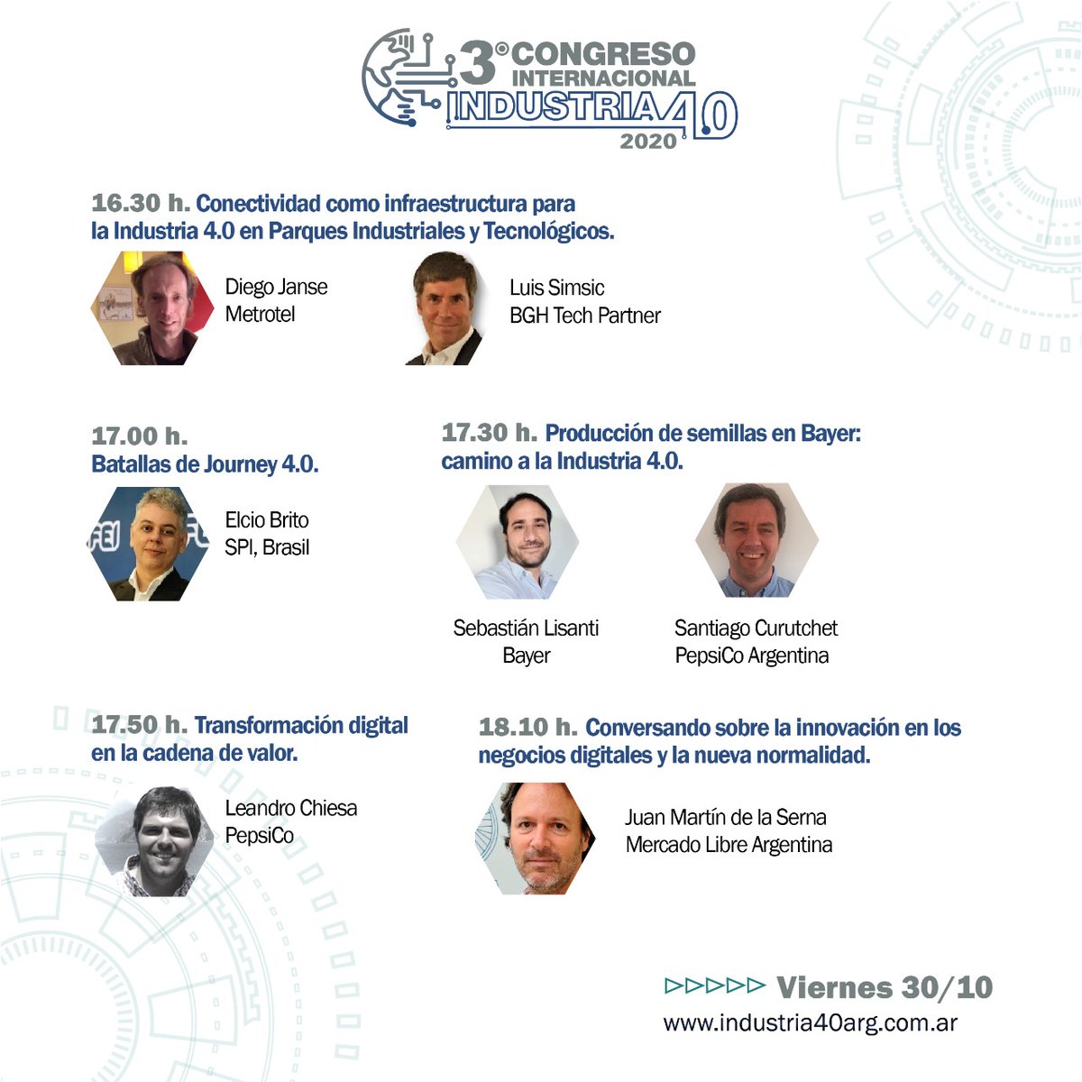 congreso4_0's tweet photo. LLEGA... el 3º #congresoINDUSTRIA40 – VIRTUAL con Grandes Disertantes 
Pablo Pérez @EdenorClientes
María Apólito @produccion_arg
Sergio Candelo @CessiArgenTIna
José Tamborenea @CadieelArg
Sebastián Luna @ahkargentina
Silvio Zurzolo @ADIBApyme https://t.co/x7a790F7mZ