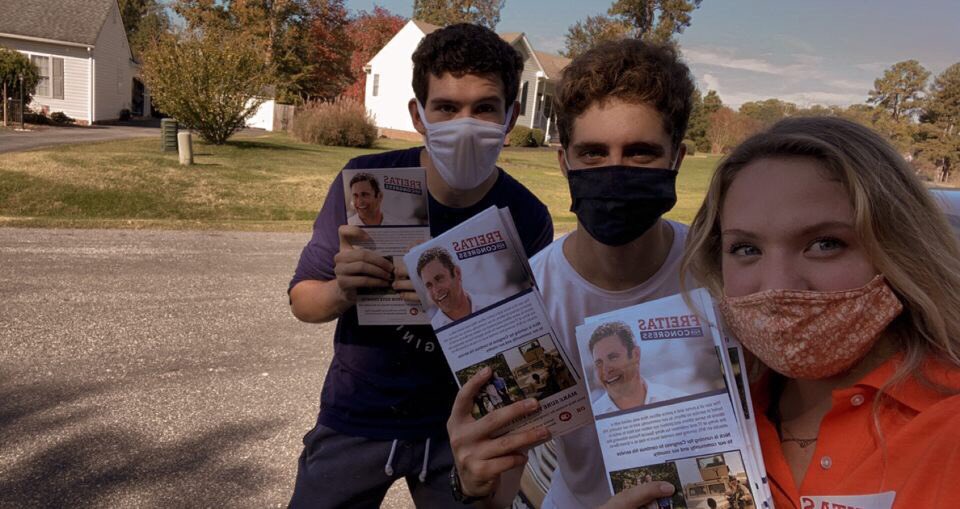 HoosforFreitas's tweet photo. 15 Hoos for Freitas hit the doors yesterday for @NickForVA &amp; @gadeforvirginia! Only 1 more Saturday left to #TakeBackVA07, so you can expect to see us back at it next weekend!  #LeadRight https://t.co/j797pH3bUp