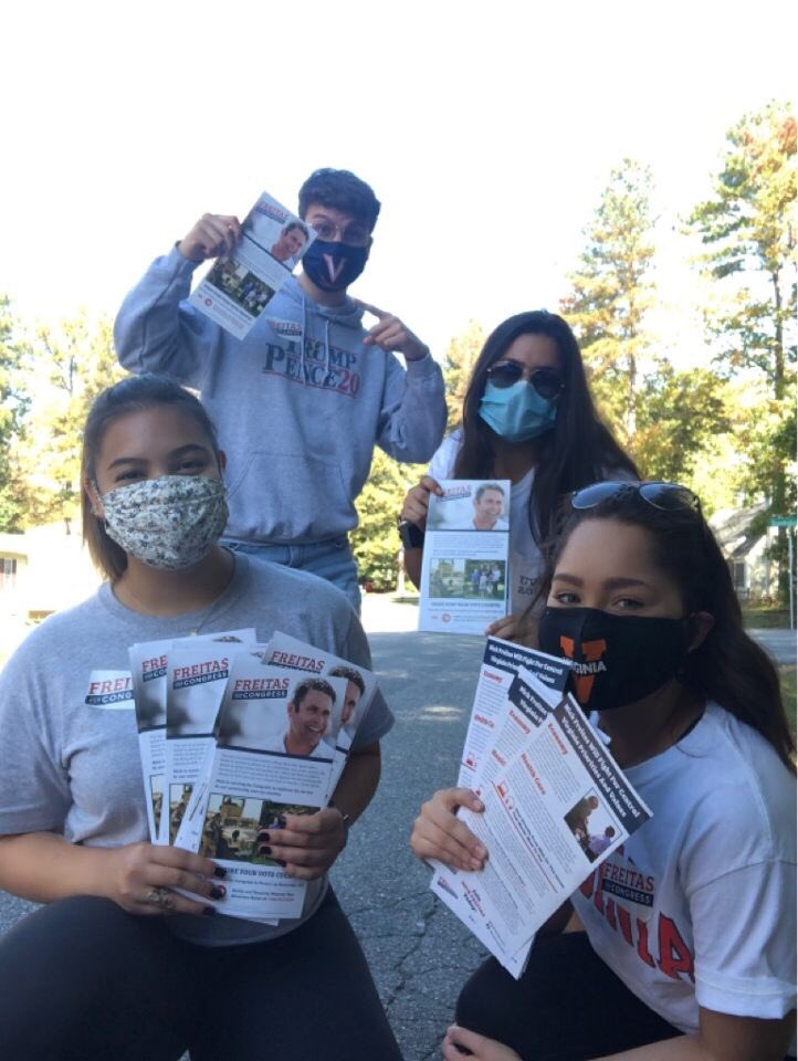 HoosforFreitas's tweet photo. 15 Hoos for Freitas hit the doors yesterday for @NickForVA &amp; @gadeforvirginia! Only 1 more Saturday left to #TakeBackVA07, so you can expect to see us back at it next weekend!  #LeadRight https://t.co/j797pH3bUp