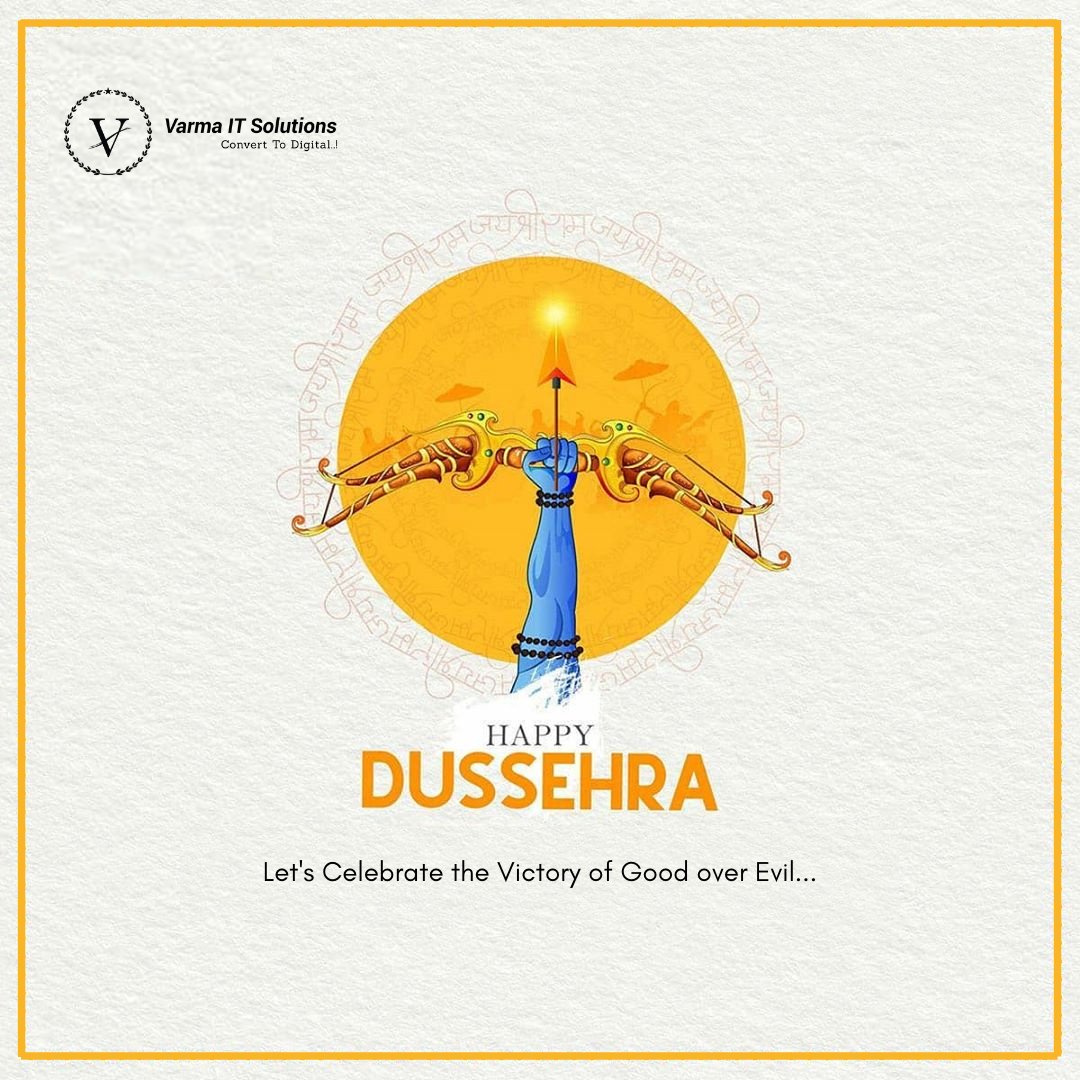 varmaitsolution's tweet image. A very happy Dussehra to you and your family. * On this Dussehra, may you be showered with good health and prosperity. * May all your troubles end this Dussehra! Sending you good wishes and peace.
varmaitsolutions.com

#varmaitsolutions #happydussehra #happyvijayadhasami