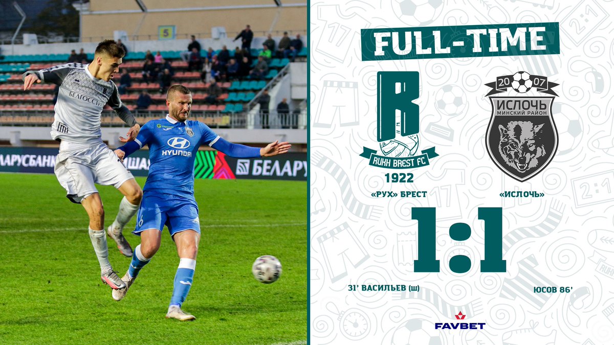 rukhbrest's tweet photo. Заканчиваем матч вничью - 1:1.
We end the match in a draw - 1:1.
#rfc #rukhfc #realrukh #football #фкрух https://t.co/0uduBGtnkl