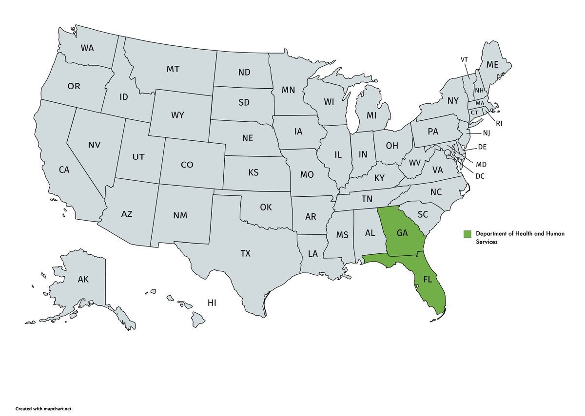 Department of Health and Human Services ( #HHS) has satellite offices in 10 cities, but the remainder of 85K jobs should be moved to  #Florida and  #Georgia.  #BreakItUp  https://www.federalpay.org/departments/departmentofhealthandhumanservices