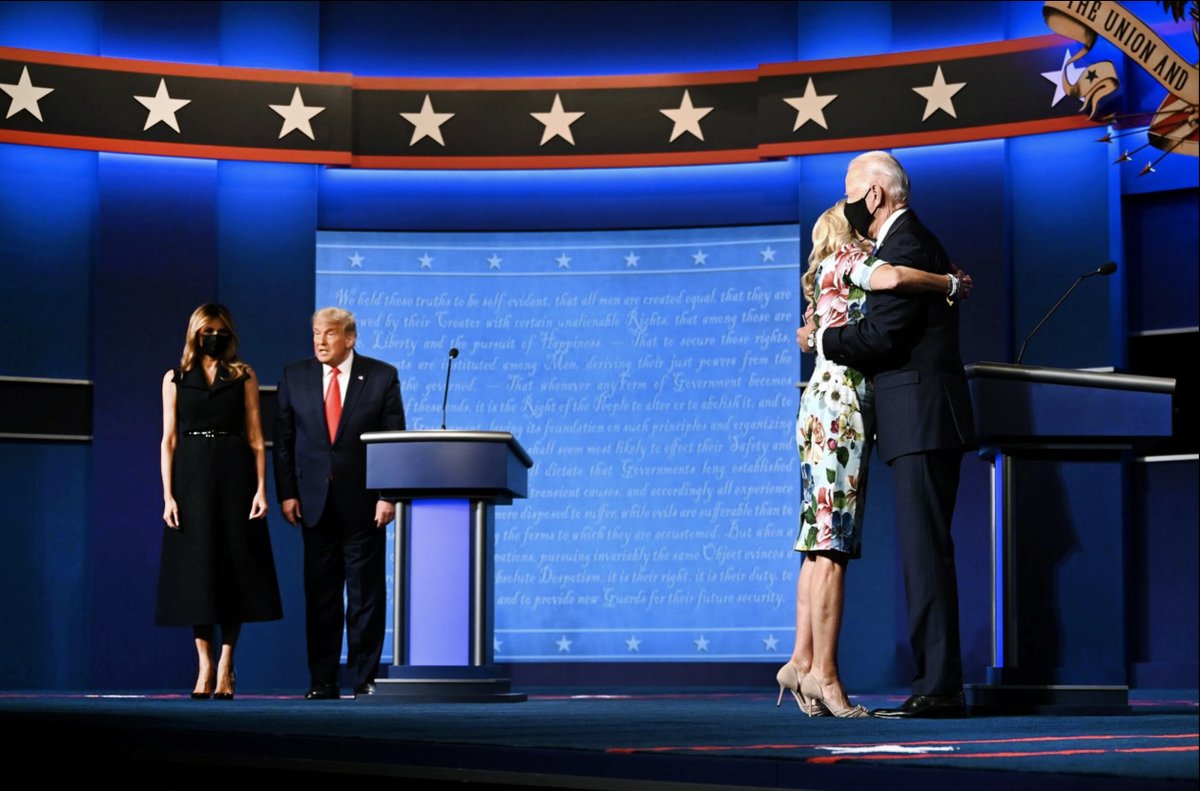 Chris (@Nikkittanikki) on Twitter photo 2020-10-26 02:16:27 Hands down best political picture of the year. Hats off to @JimWatson_AFP/@GettyImages for nailing this incredible moment. All you need to know about the Bidens and Trumps is here. The power of photography. @AFP Hands down best political picture of the year. Hats off to @JimWatson_AFP/@GettyImages for nailing this incredible moment. All you need to know about the Bidens and Trumps is here. The power of photography. @AFP