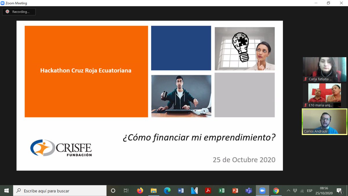 cruzrojaecuador's tweet photo. #EstamosActivados| Durante el último día de nuestro curso virtual "#BOOTCRE edición Emprendimiento", Carlos Andrade de la Fundación CRISFE y Carla Guananga de la @IFRC_es hablaron sobre cómo financiar un #emprendimiento y cómo crear un discurso. 👨‍💻 https://t.co/fwS3JuXoXb
