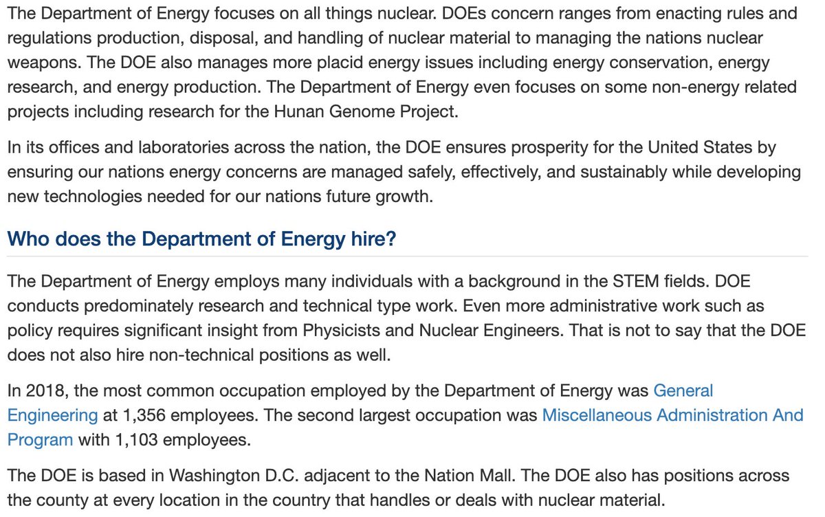 US Department of Energy ( #DOE) including the Federal Energy Regulatory Commission ( #FERC), the bulk of 14K high-paying federal jobs should be headquartered In  #Nevada.  #BreakItUp  https://www.federalpay.org/departments/departmentofenergy