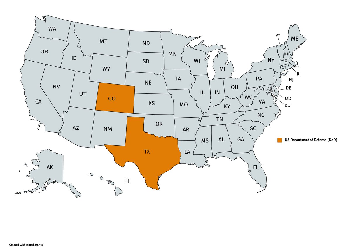 US Department of Defense ( #DoD) has 3M patriots employed on over 400 bases around the world. The remainder, including the  #Pentagon  , should be in  #Texas  #GigEm and  #Colorado.  #BreakitUp  https://www.federalpay.org/departments/departmentofdefense