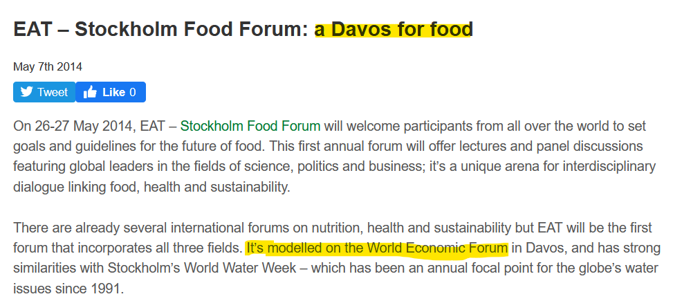 It& #39;s no secret conspiracy: EAT self-identifies as a & #39;Davos for food& #39;, planning to & #39;add value to business and industry& #39; and & #39;set the political agenda& #39;  https://livewellforlife.eu/news/eat-...
