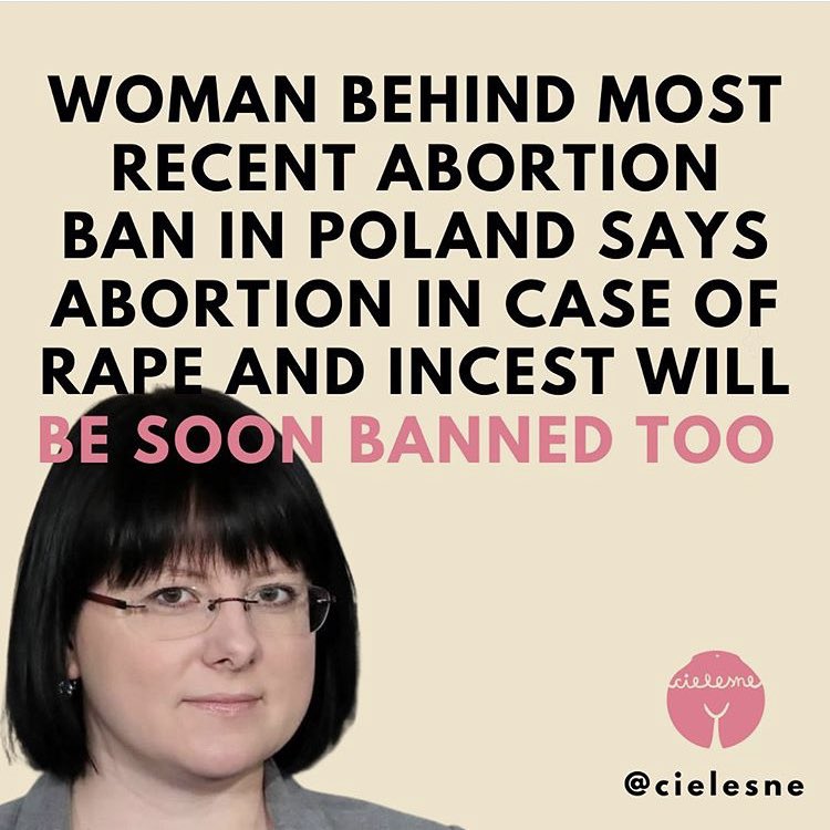 I really wish more people from other countries knew what is happening in Poland right now. The government completely banned abortions - women are now forced to give birth to a heavily damaged fetus, even if it’s going to die right after the birth. We’re protesting  #StrajkKobiet