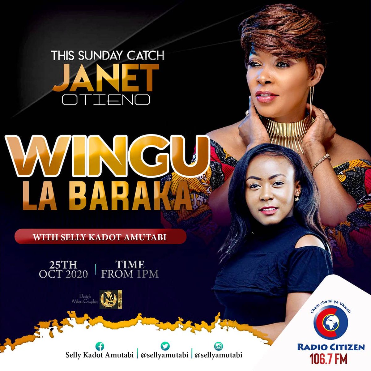 janetotienoKE's tweet photo. Tuko ndani ya Radio citizen with my amazing sister  @sellyamutabi  #wingulabaraka we'll also be launching my new song #NITANGOJA . Karibuni Sana. Tune in. https://t.co/qgOYyj6pUL