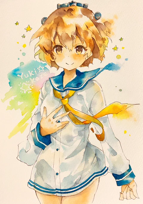 雪風ちゃん✨改二待ち遠しい‼️
透明水彩で描きました? 