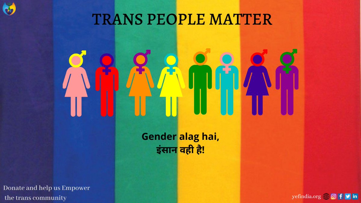 yefindia's tweet photo. YEF is coming with a campaign to support and empower the Trans Community. We request your support in our campaign.
Please donate through the link to help us empower them.
https://t.co/nOSqCtvrf7
#TransIsBeautiful #TransRightsAreHumanRights #yef #transpeoplematter https://t.co/oLIZbyoRBu
