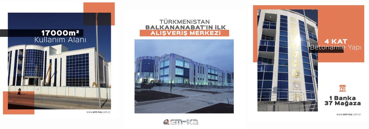 em_kacelikyapi's tweet photo. Türkmenistan Balkanabat’ın ilk Alışveriş Merkezi olan AVM ProjemizTelekeciler birleşmesine inşa edildi.
Tasarım, projelendirme ve yapımda üstlenici firması olarak AVM projemizin;
17.000 metrekare kullanım alanı
4 kat betornarme yapı
1 banka 34 mağazası bulunmaktadır.
#AVMproject https://t.co/Xxhwc8OTur