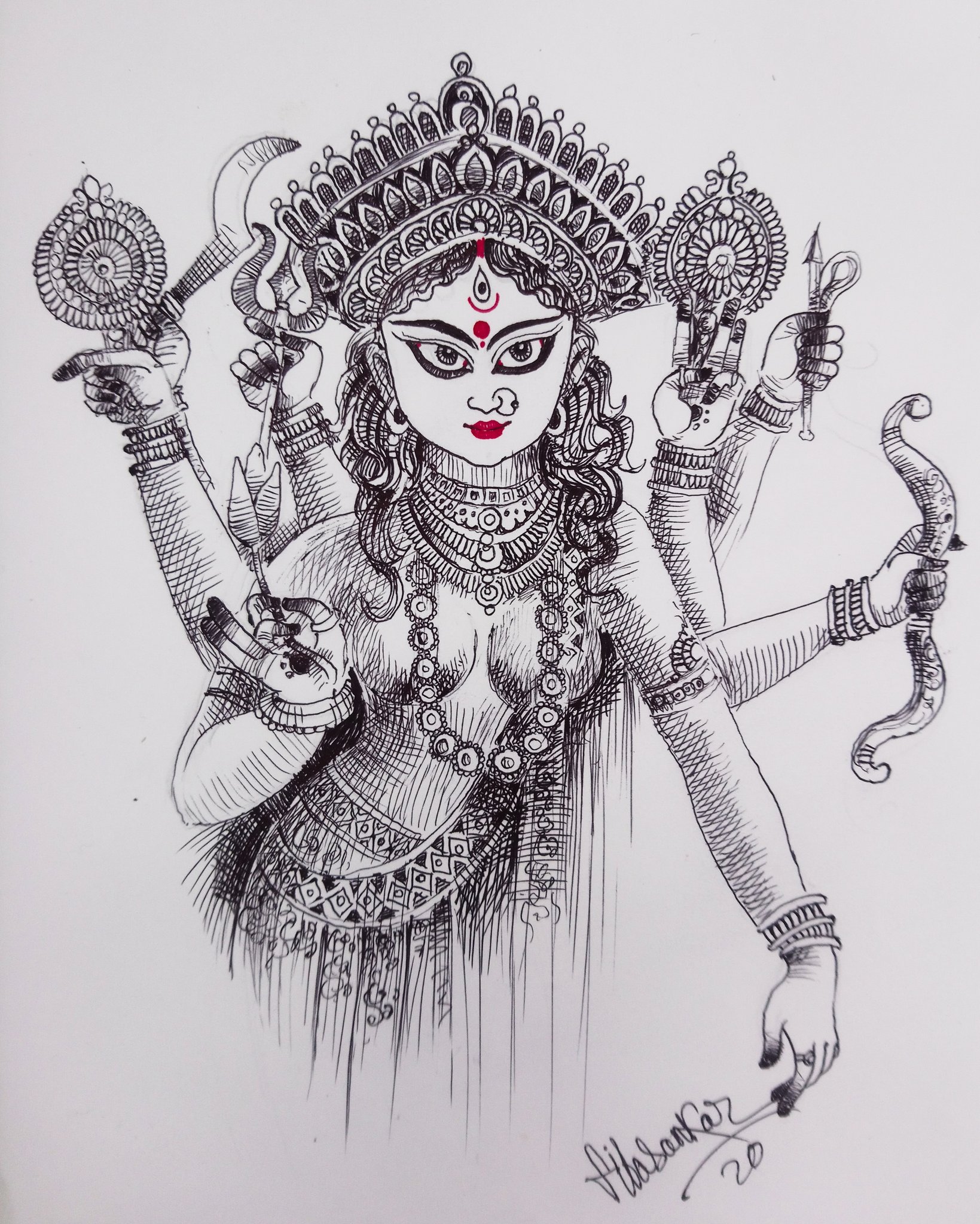 5 Inspiring Maa Durga Pencil Sketches to Add to Your Collection
