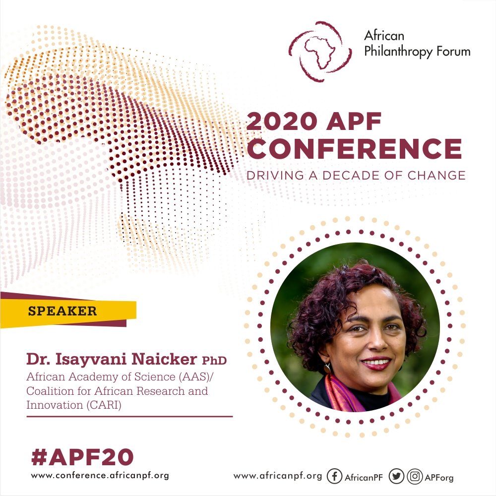 APForg's tweet photo. Dr Isayvani Naicker is the Director of Strategy and Partnerships at the African Academy of Sciences (AAS). In her role she nurtures strategic partnerships to increase and diversify the number of partners.
#DrivingaDecadeofChange #apforg #apf20
Register https://t.co/fFpbUEcaXv https://t.co/fm3C5ucZ6S