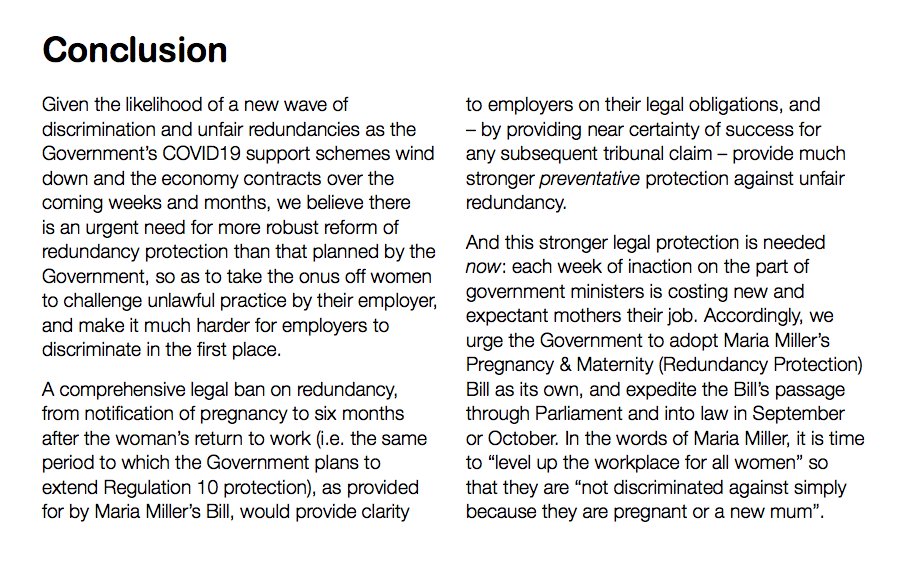 With pregnant women & new mothers facing a wave of unfair redundancies, just as they did during the post-2008 recession, the PM needs to adopt Maria's Pregnancy & Maternity (Redundancy Protection) Bill as the Government's own, and speed it into law. https://maternityaction.org.uk/2020/09/mums-in-the-frontline/